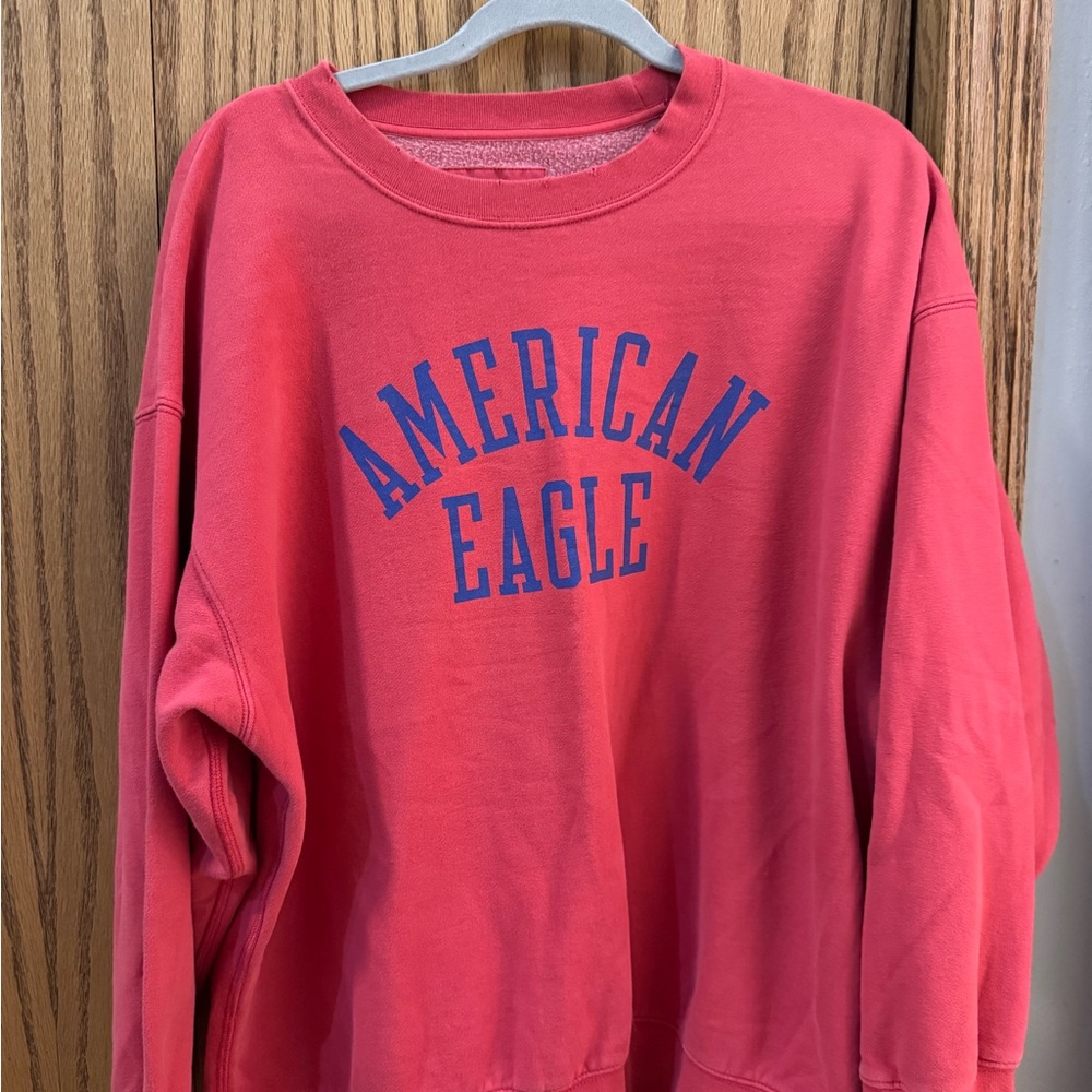 American Eagle Outfitters Red Fleece Pullover